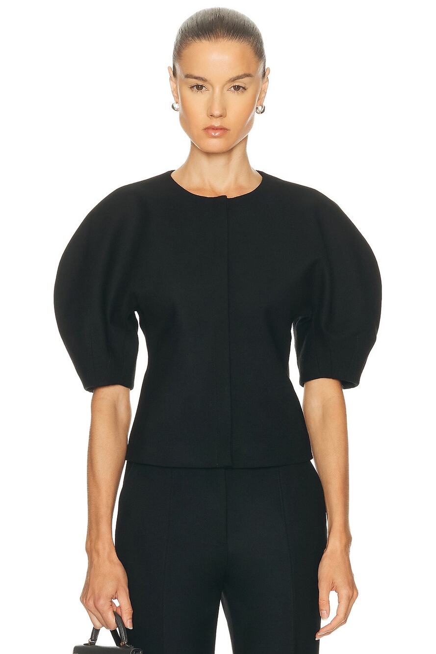 Gabriela Hearst Waverly Dolman Sleeve Top in Black IT 46 US 10